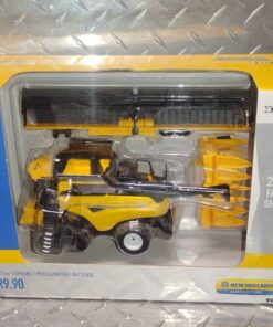 New Holland CR 9.90 tracked combine with flex head and corn head excellent detail diecast collectible