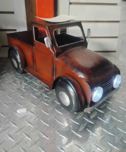 Large metal solar pickup with LED headlight ..... Can be used is aflower planter