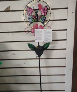 Solar butterfly garden stake Pink