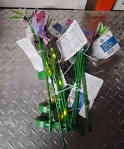 12 fibre optic solar lights with Various degrees of damage selling as is