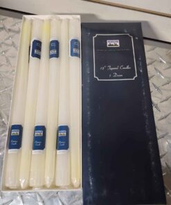 1 dozen long tapered white candles