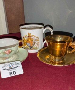 Teacups and saucers, Aynsley coffee mug
