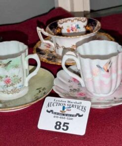 Coalport, etc Demitasse cups/saucers