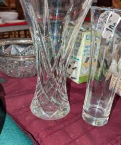 Trio of clear vases