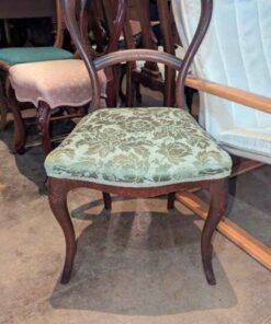 Harp back upholstered wooden occasional chair