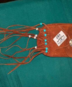 First Nations beaded suede pouch