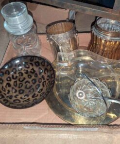 Accent bowl, hurricane shade, candle holders, etc