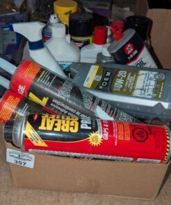 Insulating foam spray, construction adhesive, oil, cleaners, sealant, etc
