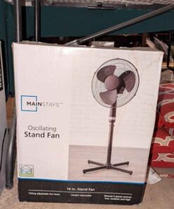 Mainstay 16" oscillating stand fan - black