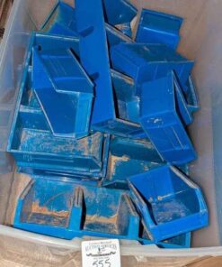 Blue Plastic stackable hardware organizers