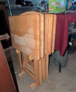 Folding tables and storage rack