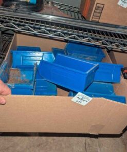 Blue Plastic stackable hardware organizers