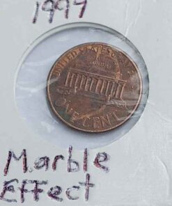 1997 American penny....note special marble effect