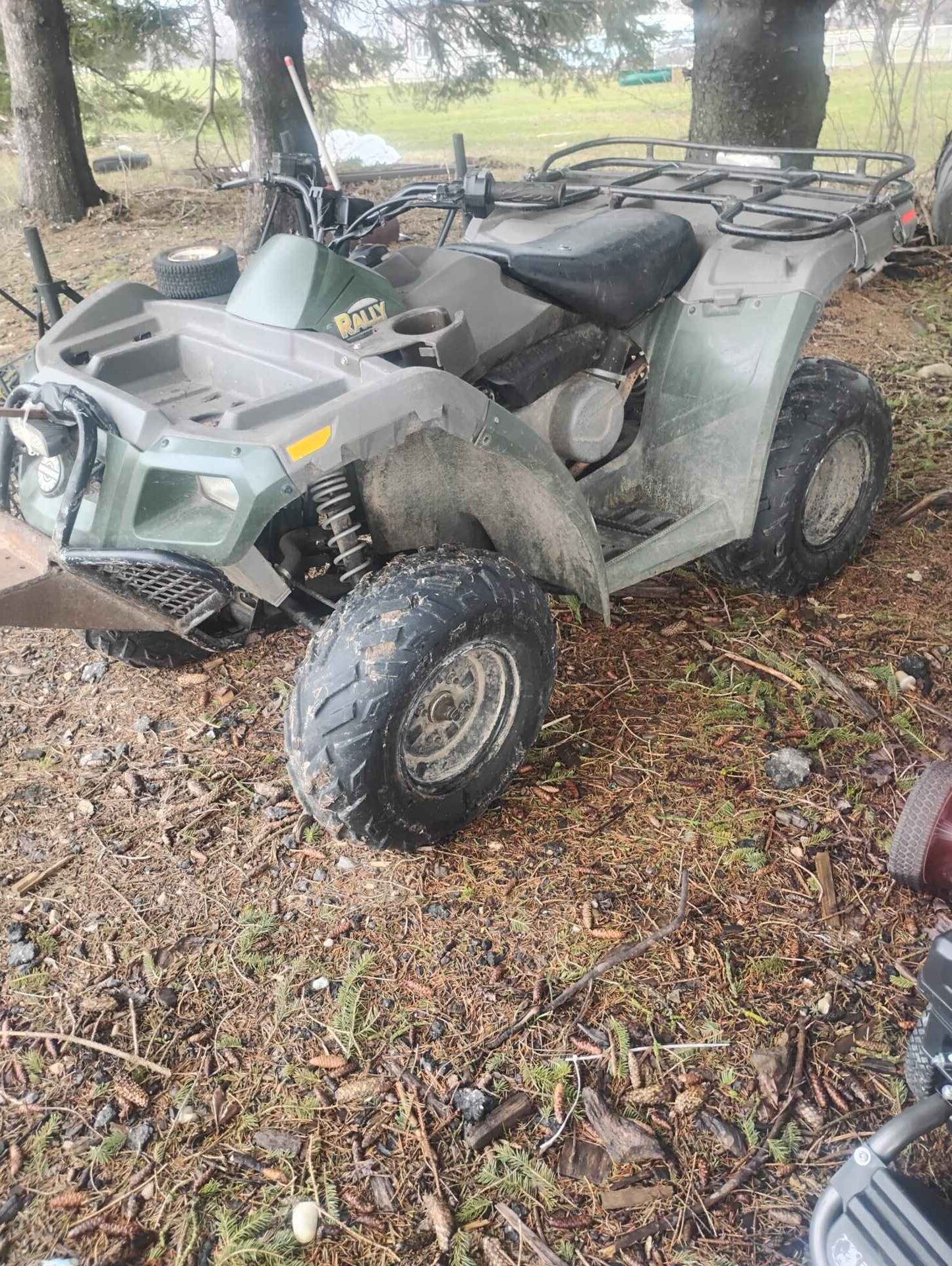 2003 Bombardier Rally 200 cc 2x4 Automatic. Will start, doesn't run properly. Did run fantastic, might be a vacuum line, might need carb adjustment or new one. Exhaust pipe gets red hot Rotax engine.