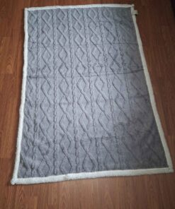 57 ×38 " Grey and white plush blanket