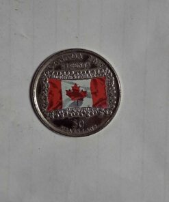 Colored Canada flag quarter