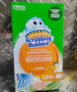 Scrubbing bubbles pack of 12 flushable toilet brush refills
