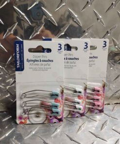 3 packages of diaper pins