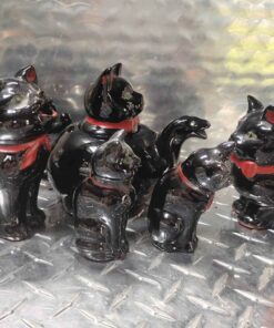 Lot of black cats figurines