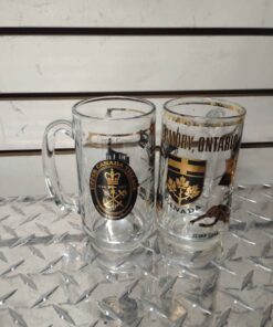2 glass Canada themed mugs