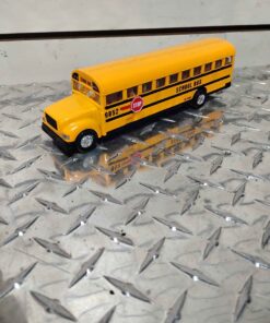 Die cast pull back action toy school bus