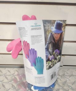 Fieldwork pack of three rubber coated gardening gloves