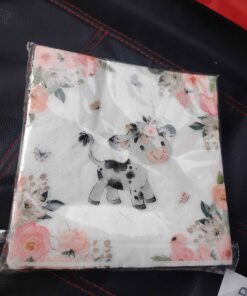 Cow with roses napkins