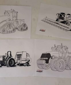Qty 4 vintage Stoltz coloring pages