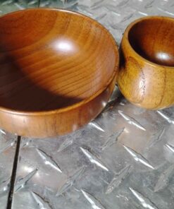 Wooden bowl and cup