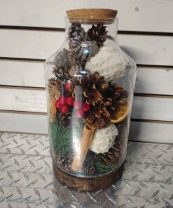 Pine cone decorative jar