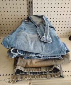 Small and medium jeans and big overalls