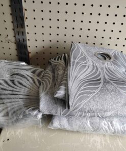 Gray and white curtains