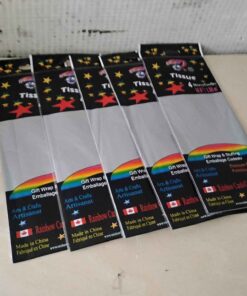 Five gray tissue paper