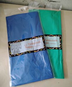 Green and blue tablecloths