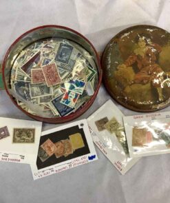 Vintage Tin of Canadian Stamps
