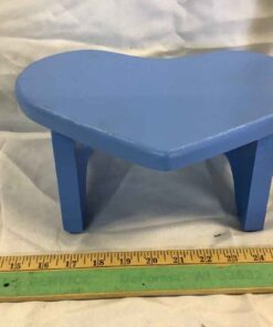 Small Blue Painted Heart Shaped Stool