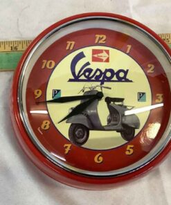 Round Red Vespa Quartz Wall Clock