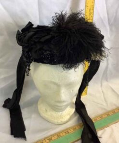 Vintage Ladies Black Beaded Hat