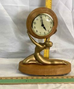 Art Deco Round Swivel Clock Nude Bronze