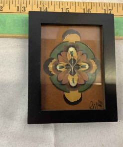Handpainted First Nation Feathers on Leather signed RM