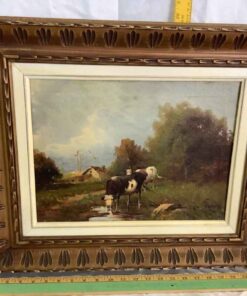 Framed Canvas “Cows” signed