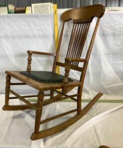 Spindleback Leather Seat Rocking Chair