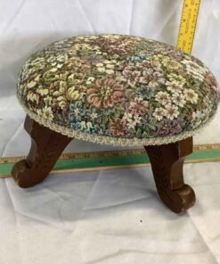 3 legged Floral Upholstered Foot Stool