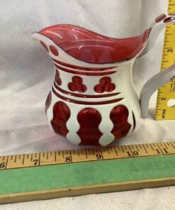 Cased Glass Creamer cut to Cranberry