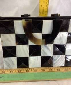 Vintage Black and White Checkered Tile Handbag