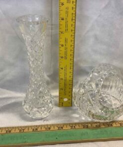 Lead. Crystal Vase and Bowl with Handle