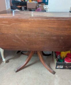 Duncan Phyfe style drop leaf table with side drawer