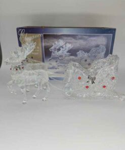 Elegance Stags pulling Christmas sleigh accent