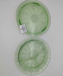 Green Depression serving plates