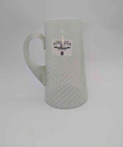 Swirl opalescent glass pitcher